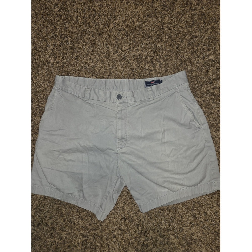 Vineyard Vines Breaker Short Men 38 Light Grey Stretch Chino Cotton Preppy